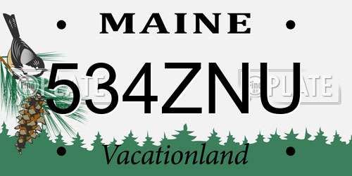 534ZNU Maine License Plate