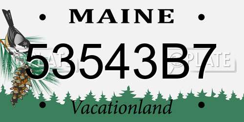 53543B7 Maine License Plate