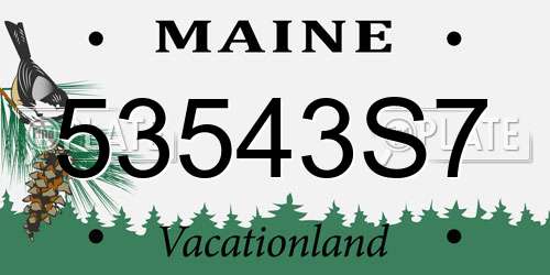 53543S7 Maine License Plate