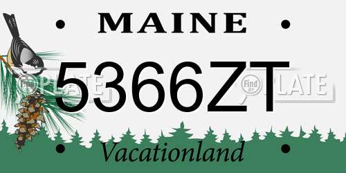 5366ZT Maine License Plate