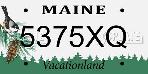 5375XQ Maine License Plate