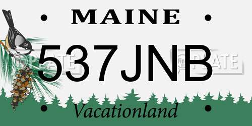 537JNB Maine License Plate