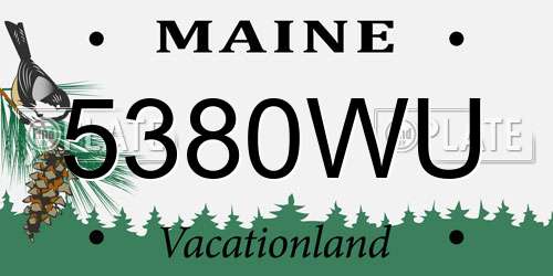 5380WU Maine License Plate