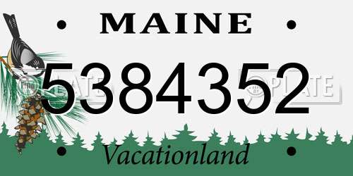 5384352 Maine License Plate