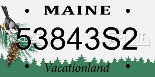 53843S2 Maine License Plate