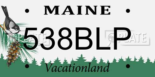538BLP Maine License Plate