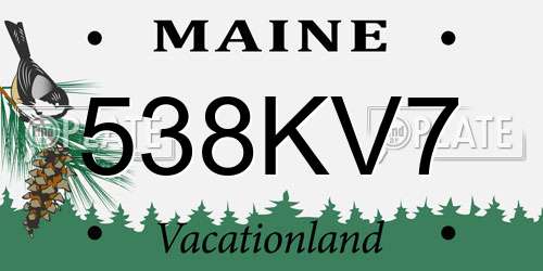 538KV7 Maine License Plate