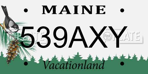 539AXY Maine License Plate