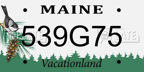 539G75 Maine License Plate