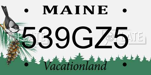539GZ5 Maine License Plate