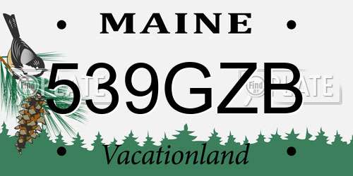 539GZB Maine License Plate