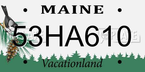 53HA610 Maine License Plate