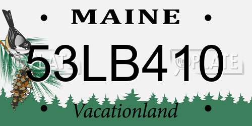 53LB410 Maine License Plate