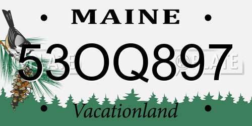 53OQ897 Maine License Plate