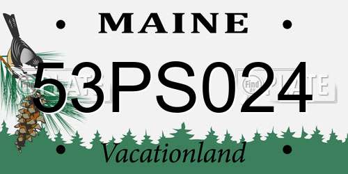 53PS024 Maine License Plate