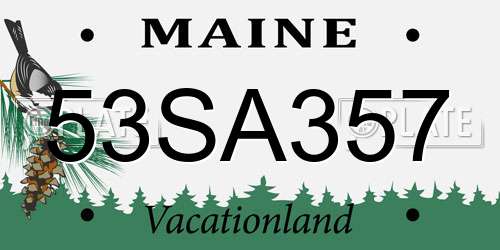 53SA357 Maine License Plate