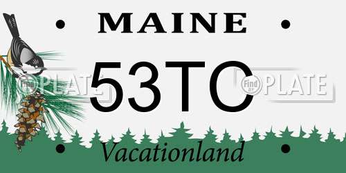 53TC Maine License Plate