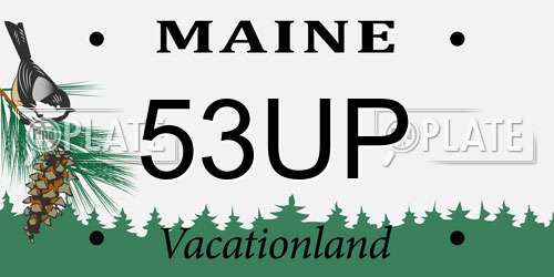 53UP Maine License Plate