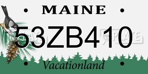 53ZB410 Maine License Plate