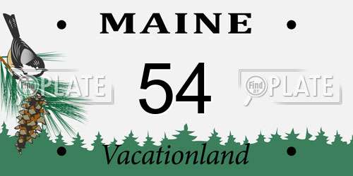 54 Maine License Plate