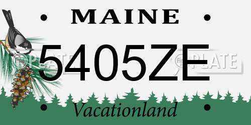 5405ZE Maine License Plate