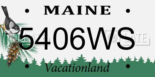 5406WS Maine License Plate