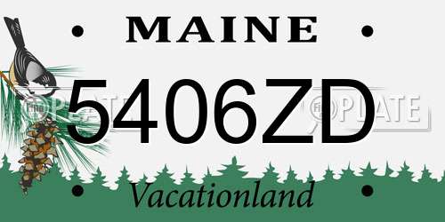 5406ZD Maine License Plate