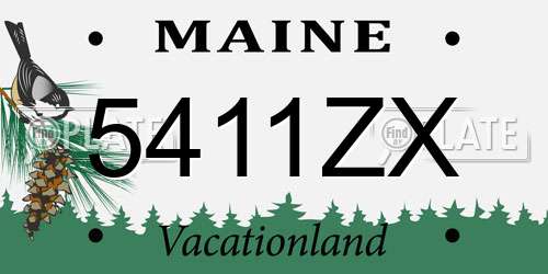 5411ZX Maine License Plate