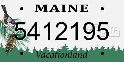 5412195 Maine License Plate