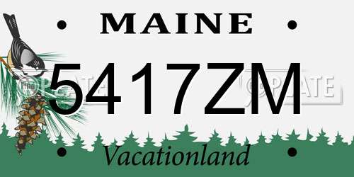 5417ZM Maine License Plate
