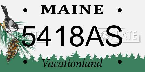 5418AS Maine License Plate