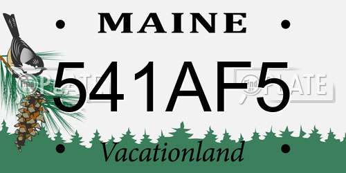 541AF5 Maine License Plate