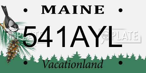 541AYL Maine License Plate