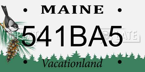 541BA5 Maine License Plate