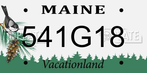 541G18 Maine License Plate