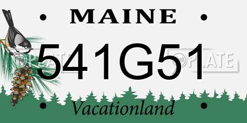 541G51 Maine License Plate