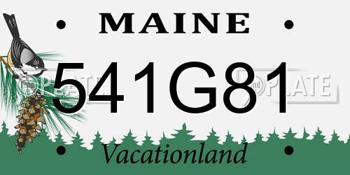 541G81 Maine License Plate