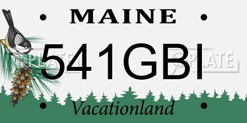 541GBI Maine License Plate