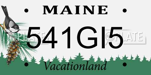 541GI5 Maine License Plate