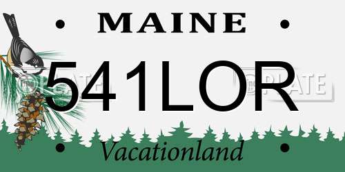 541LOR Maine License Plate