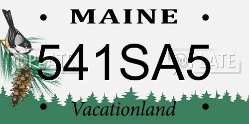 541SA5 Maine License Plate
