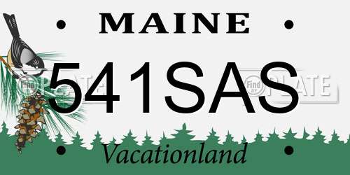 541SAS Maine License Plate