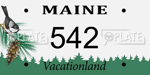 542 Maine License Plate
