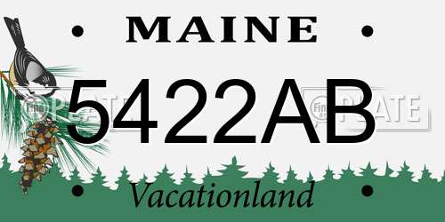 5422AB Maine License Plate