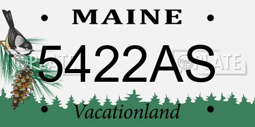 5422AS Maine License Plate