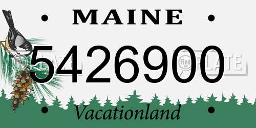 5426900 Maine License Plate