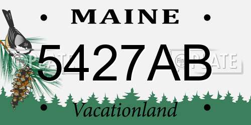 5427AB Maine License Plate