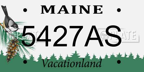 5427AS Maine License Plate