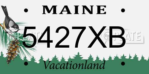 5427XB Maine License Plate
