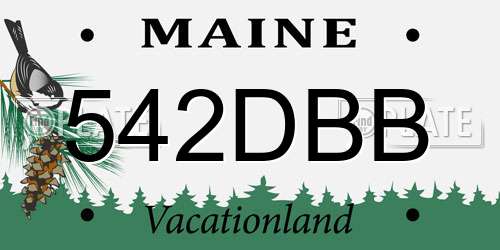 542DBB Maine License Plate